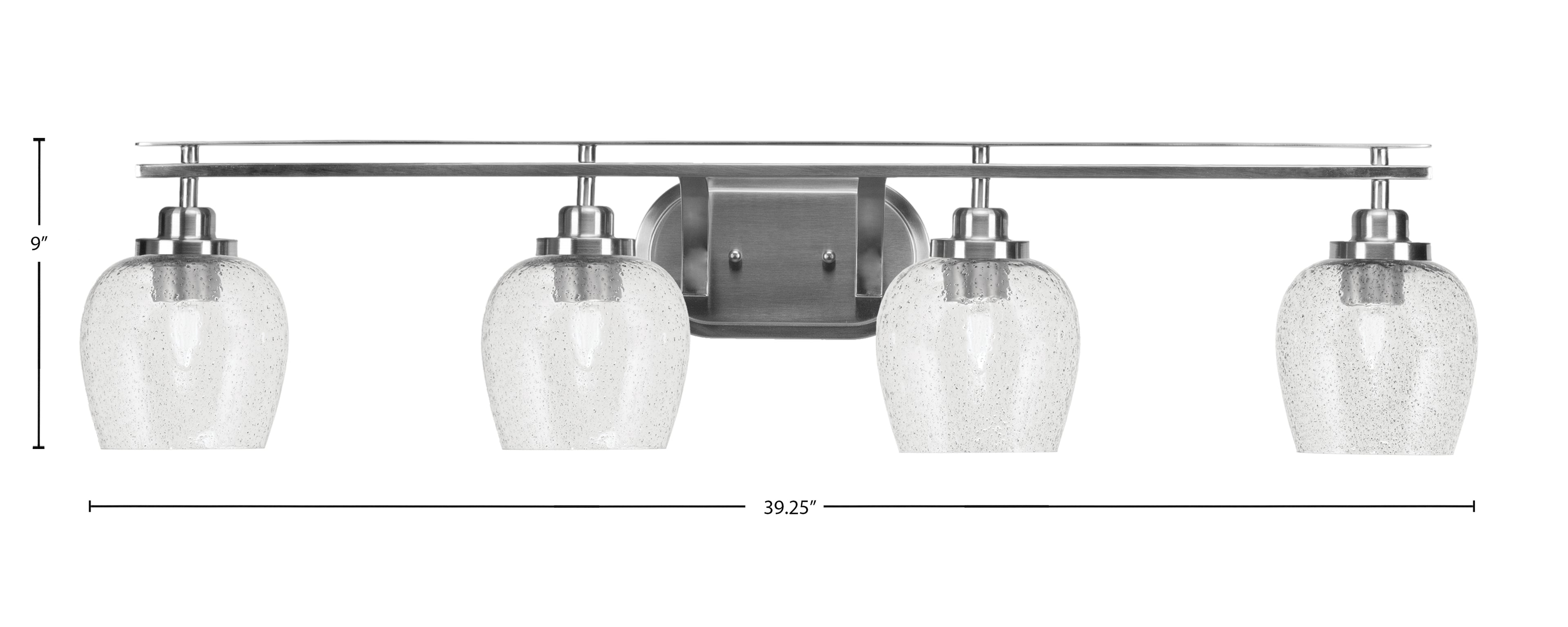 Odyssey Four Light Bath Bar in Matte Black with 6" Smoke Bubble Shade