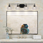 Odyssey Four Light Bath Bar in Matte Black with 7" Clear Bubble Shade