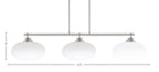 Odyssey Three Light Island Pendant in Brushed Nickel with 13" White Muslin Shade