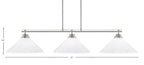 Odyssey Three Light Bar in Brushed Nickel with 16" White Marble Shade