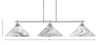Odyssey Three Light Bar in Brushed Nickel with 16" Onyx Swirl Shade