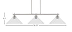 Odyssey Three Light Bar in Brushed Nickel with 16" Clear Bubble Shade