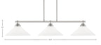 Odyssey Three Light Bar in Brushed Nickel with 16" White Muslin Shade