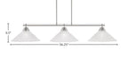 Odyssey Three Light Bar in Brushed Nickel with 16" Italian Bubble Shade