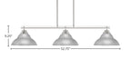 Odyssey Three Light Bar in Brushed Nickel with 13" Brushed Nickel Double Bubble Metal Shade Shade