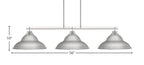Odyssey Three Light Bar in Brushed Nickel with 16" Brushed Nickel Double Bubble Metal Shade Shade