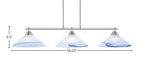 Odyssey Three Light Bar in Brushed Nickel with 16" Blue Swirl Shade