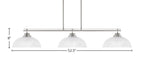 Odyssey Three Light Bar in Brushed Nickel with 13" Clear Ribbed Shade