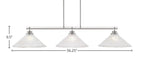 Odyssey Three Light Bar in Brushed Nickel with 16" Frosted Crystal Shade