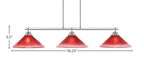 Odyssey Three Light Bar in Brushed Nickel with 16" Raspberry Crystal Shade