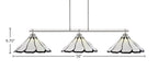 Odyssey Three Light Bar in Brushed Nickel with 16" Pearl & Black Flair Art Glass Shade