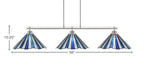 Odyssey Three Light Bar in Brushed Nickel with 16" Sea Ice Art Glass Shade