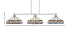 Odyssey Three Light Bar in Brushed Nickel with 16" Royal Merlot Art Glass Shade