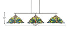 Odyssey Three Light Bar in Brushed Nickel with 19" Kaleidoscope Art Glass Shade