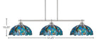 Odyssey Three Light Bar in Brushed Nickel with 16" Blue Mosaic Art Glass Shade