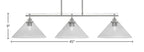 Odyssey Three Light Island Pendant in Brushed Nickel with 12" Smoke Bubble Shade