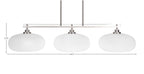 Odyssey Three Light Island Pendant in Brushed Nickel with 13" White Muslin Shade
