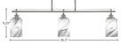 Odyssey Three Light Island Pendant in Brushed Nickel with 4" Onyx Swirl Shade