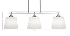 Odyssey Three Light Island Pendant in Brushed Nickel with 10" White Matrix Shade