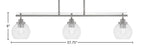 Odyssey Three Light Island Pendant in Brushed Nickel with 5.75" Clear Bubble Shade