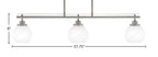 Odyssey Three Light Island Pendant in Brushed Nickel with 5.75" White Marble Shade