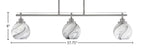 Odyssey Three Light Island Pendant in Brushed Nickel with 5.75" Onyx Swirl Shade