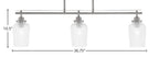 Odyssey Three Light Island Pendant in Brushed Nickel with 5" Clear Textured Shade