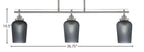 Odyssey Three Light Island Pendant in Brushed Nickel with 5" Smoke Textured Shade
