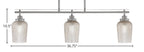 Odyssey Three Light Island Pendant in Brushed Nickel with 5" Silver Textured Shade