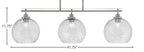 Odyssey Three Light Island Pendant in Brushed Nickel with 9.5" Smoke Bubble Shade