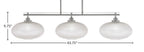 Odyssey Three Light Island Pendant in Brushed Nickel with 12" Micro Bubble Ribbed Shade