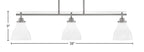 Odyssey Three Light Island Pendant in Brushed Nickel with 6.25" White Marble Shade