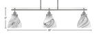 Odyssey Three Light Island Pendant in Brushed Nickel with 6.25" Onyx Swirl Shade