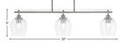Odyssey Three Light Island Pendant in Brushed Nickel with 6" Clear Bubble Shade