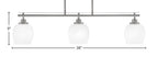 Odyssey Three Light Island Pendant in Brushed Nickel with 6" White Marble Shade