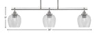 Odyssey Three Light Island Pendant in Brushed Nickel with 6" Smoke Bubble Shade