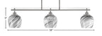 Odyssey Three Light Island Pendant in Brushed Nickel with 6" Onyx Swirl Shade