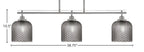 Odyssey Three Light Island Pendant in Brushed Nickel with 7" Smoke Textured Shade