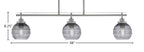 Odyssey Three Light Island Pendant in Brushed Nickel with 6" Smoke Ribbed Shade