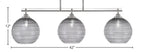 Odyssey Three Light Island Pendant in Brushed Nickel with 10" Smoke Ribbed Shade