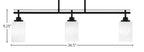 Odyssey Three Light Island Pendant in Matte Black with 4" White Marble Shade