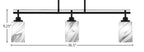 Odyssey Three Light Island Pendant in Matte Black with 4" Onyx Swirl Shade