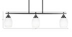 Odyssey Three Light Island Pendant in Matte Black with 5" White Matrix Shade