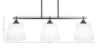 Odyssey Three Light Island Pendant in Matte Black with 10" White Matrix Shade