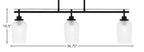 Odyssey Three Light Island Pendant in Matte Black with 5" Clear Textured Shade