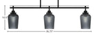 Odyssey Three Light Island Pendant in Matte Black with 5" Smoke Textured Shade