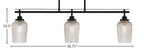 Odyssey Three Light Island Pendant in Matte Black with 5" Silver Textured Shade