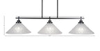 Odyssey Three Light Island Pendant in Matte Black with 12" Italian Bubble Shade