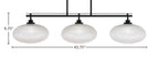 Odyssey Three Light Island Pendant in Matte Black with 12" Micro Bubble Ribbed Shade