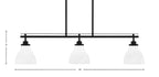 Odyssey Three Light Island Pendant in Matte Black with 6.25" White Marble Shade